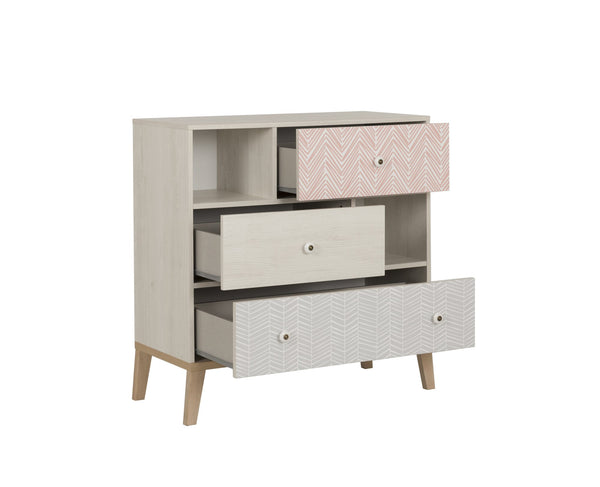 Commode 3 tiroirs 2 niches