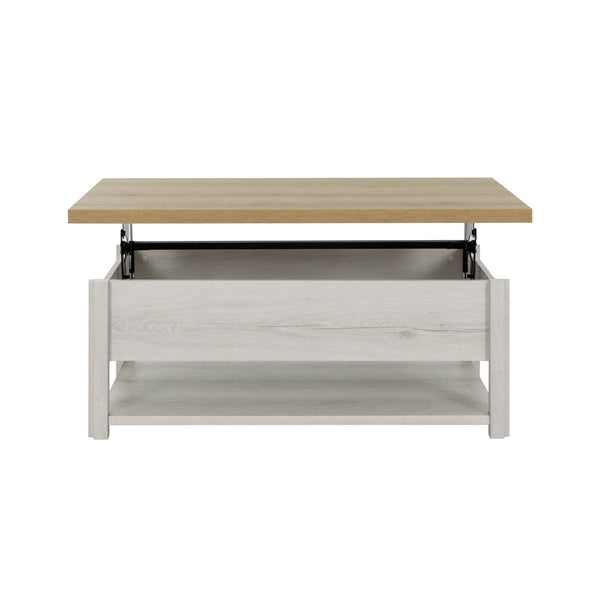 Table basse plateau relevant