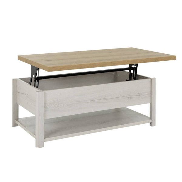 Table basse plateau relevant