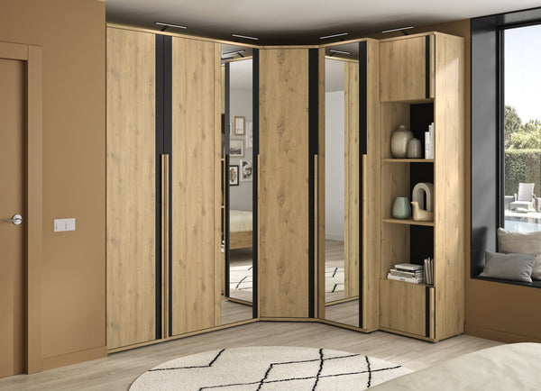 Dressing 1 P miroir L.50 + Tiroir + 2 Etagères