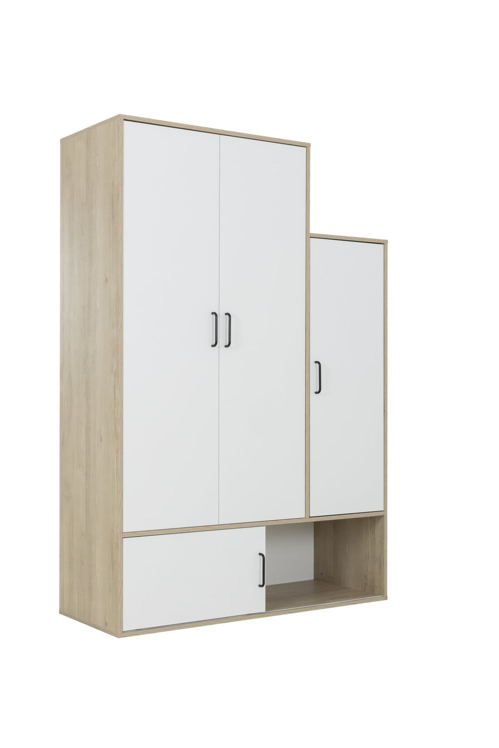 Armoire 4 portes dont 1 porte coulissante ERWAN