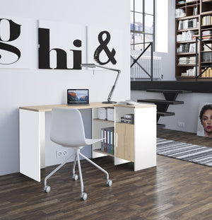 Bureau angle Blanc-Bois LIVERPOOL