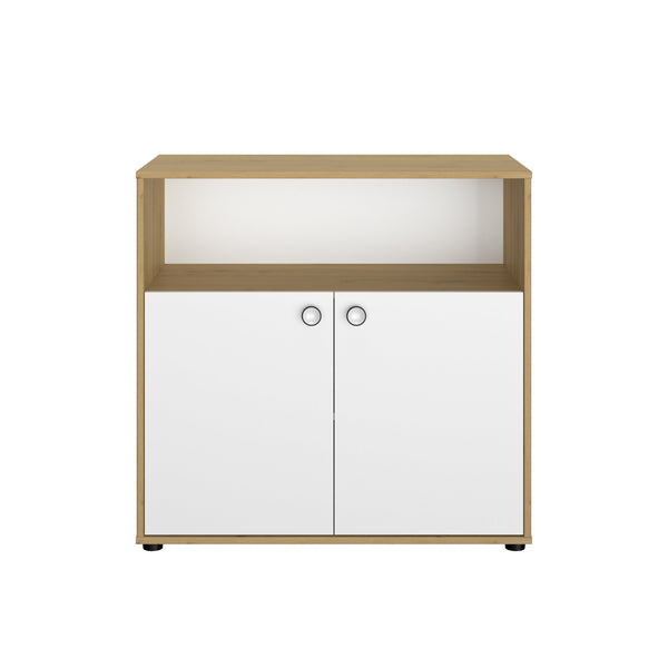 Ensemble Trio Lit 70x140 + Commode 2 portes + Armoire 2 portes