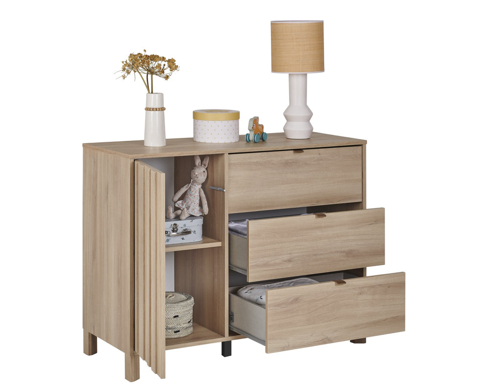 Commode 1 porte 3 tiroirs