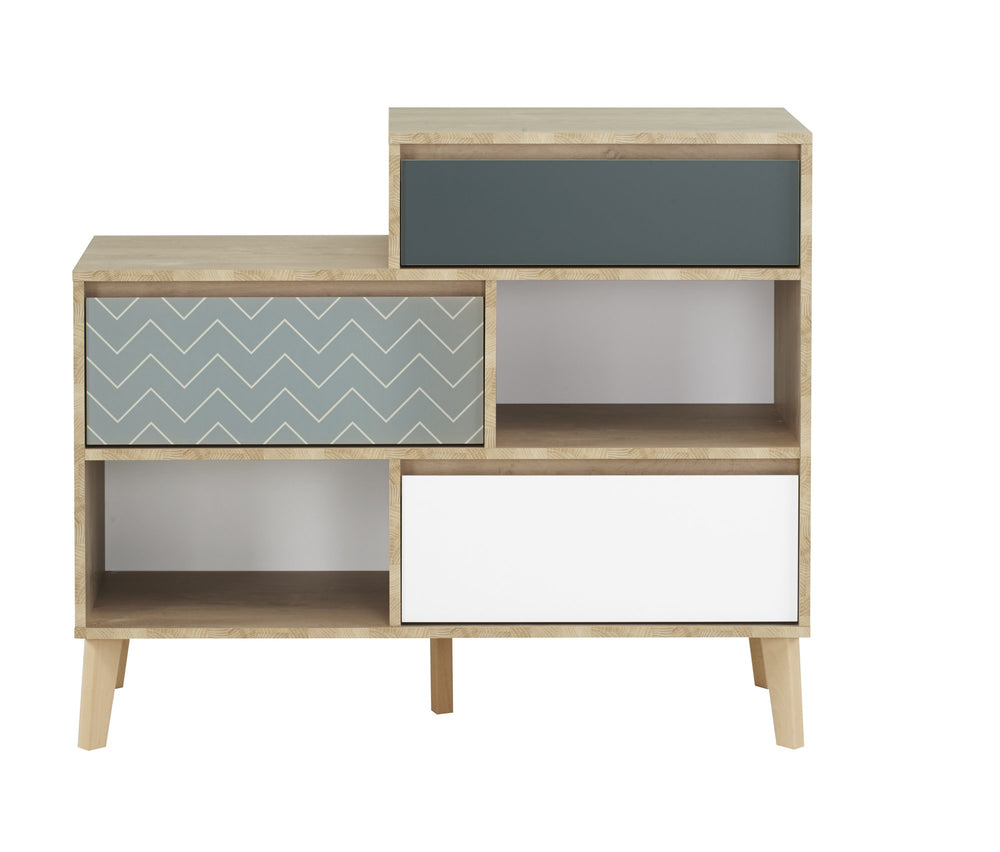Commode 3 tiroirs 2 niches
