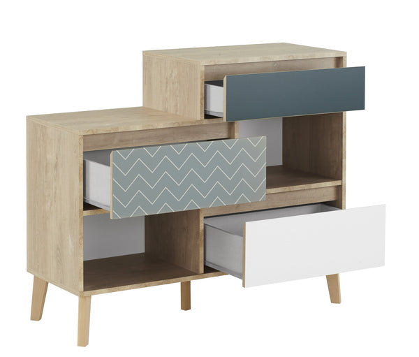Commode 3 tiroirs 2 niches