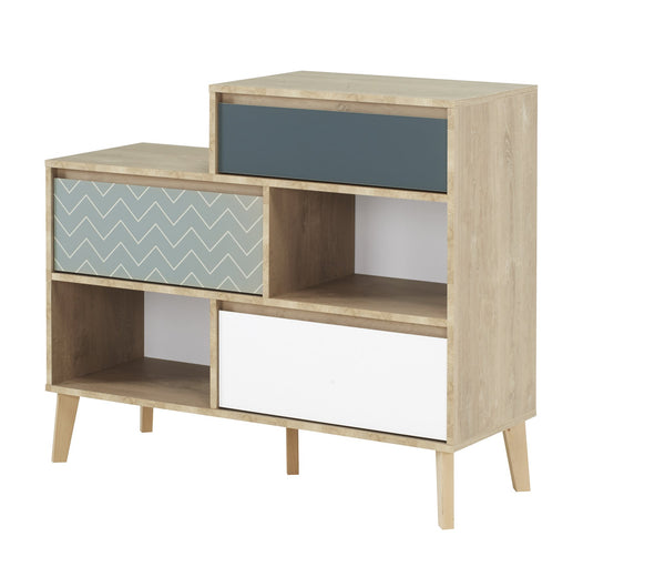 Commode 3 tiroirs 2 niches