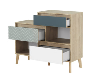 Commode 3 tiroirs 2 niches