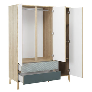 Armoire 3 portes 2 tiroirs