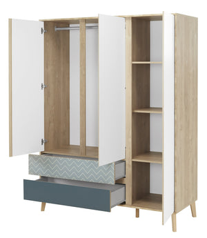 Armoire 3 portes 2 tiroirs
