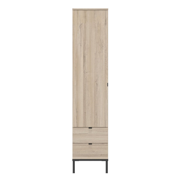 Dressing 1 porte 2 tiroirs L44 cm finition bois et noir - CASTEL