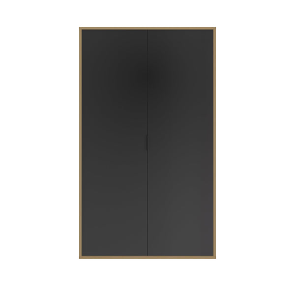 Armoire 2 portes L130 cm Finition bois et noir - OTELLO