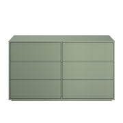 Commode 6 tiroirs L146 cm finition vert sauge - JADE