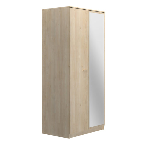 Armoire 2 portes avec miroir L91 cm fintion bois - TULLE
