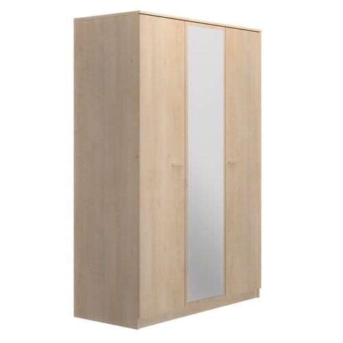 Armoire 3 portes avec miroir L136 cm finition bois - TULLE