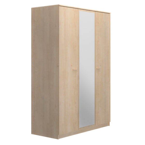 Armoire 3 portes avec miroir L136 cm finition bois - TULLE