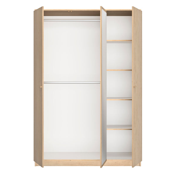 Armoire 3 portes avec miroir L136 cm finition bois - TULLE