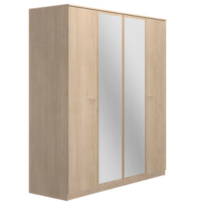 Armoire 4 portes avec miroirs L181 cm finition bois - TULLE