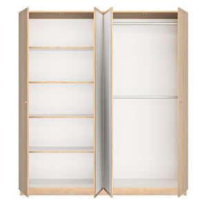 Armoire 4 portes avec miroirs L181 cm finition bois - TULLE