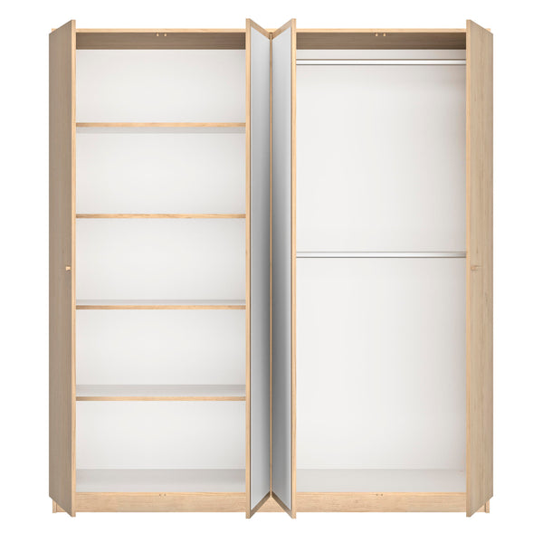 Armoire 4 portes avec miroirs L181 cm finition bois - TULLE