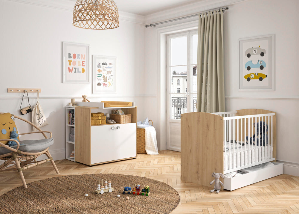 Ensemble Duo Lit 60x120 + Commode 2 portes