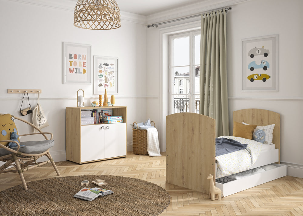 Ensemble Duo Lit 70x140 + Commode 2 portes